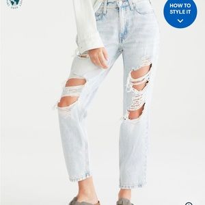 Light Wash, Size 6, Aeropostale, High Rise Mom Jeans